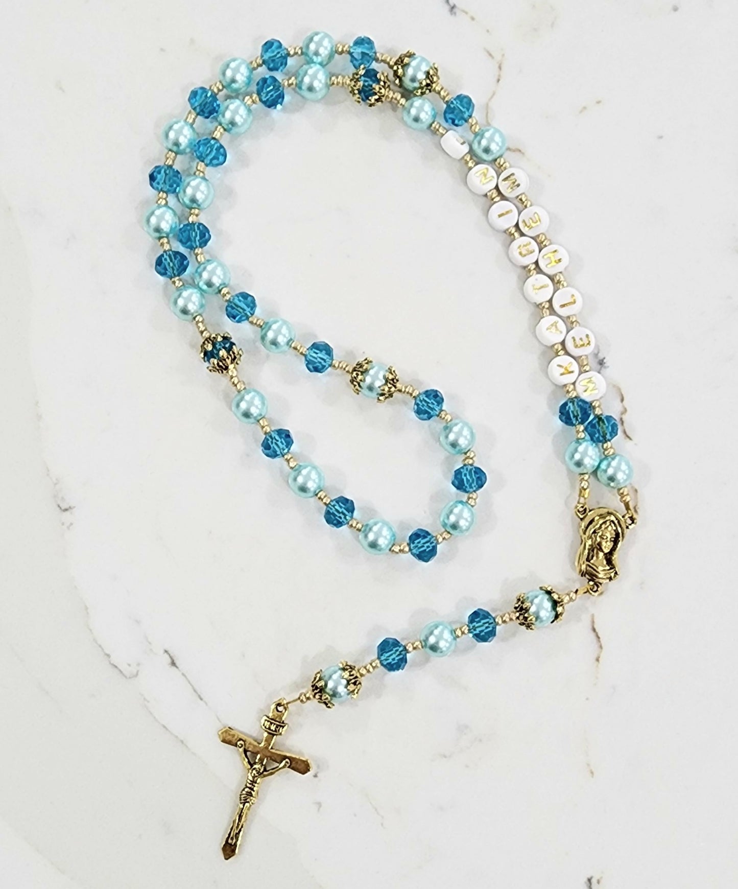 Two Tone Blue Rosary