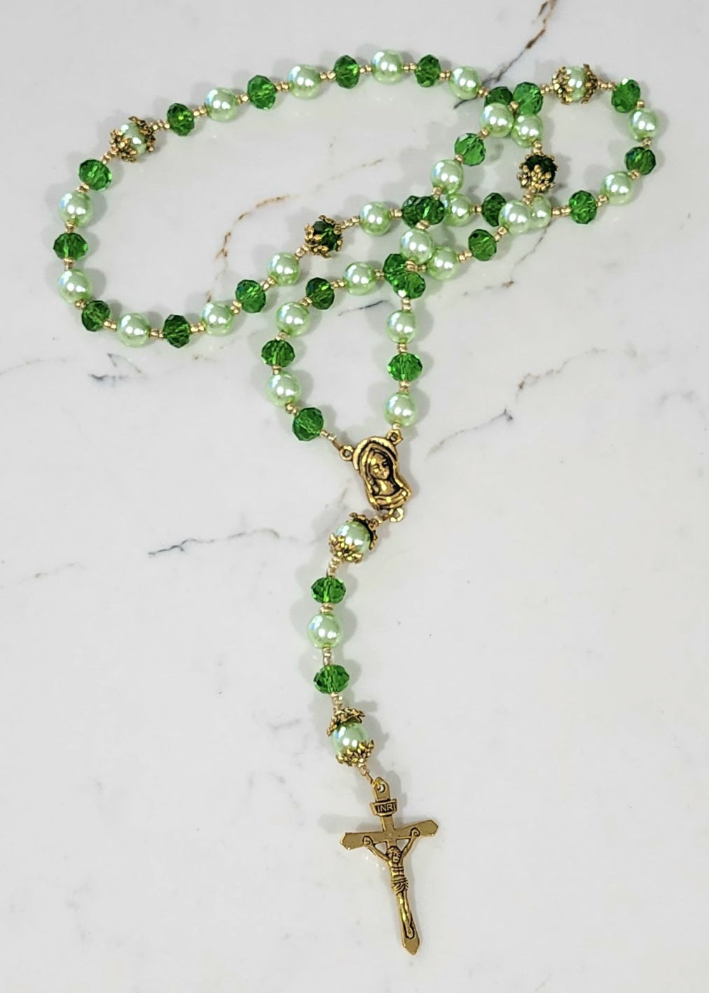 Two Tone Green Rosary