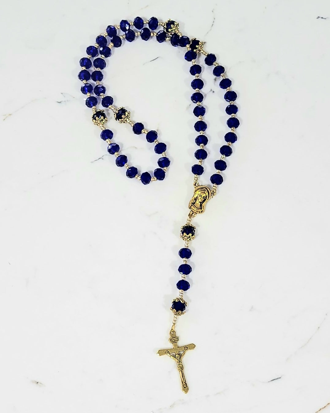 Navy Crystal Rosary