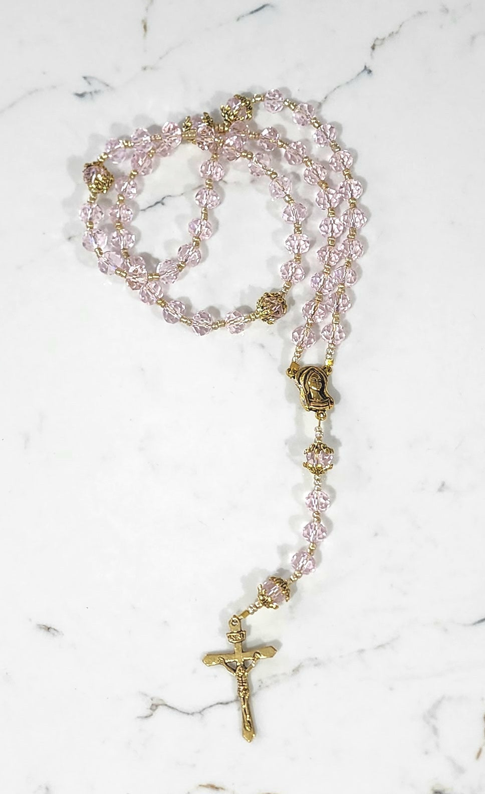Pink Crystal Rosary