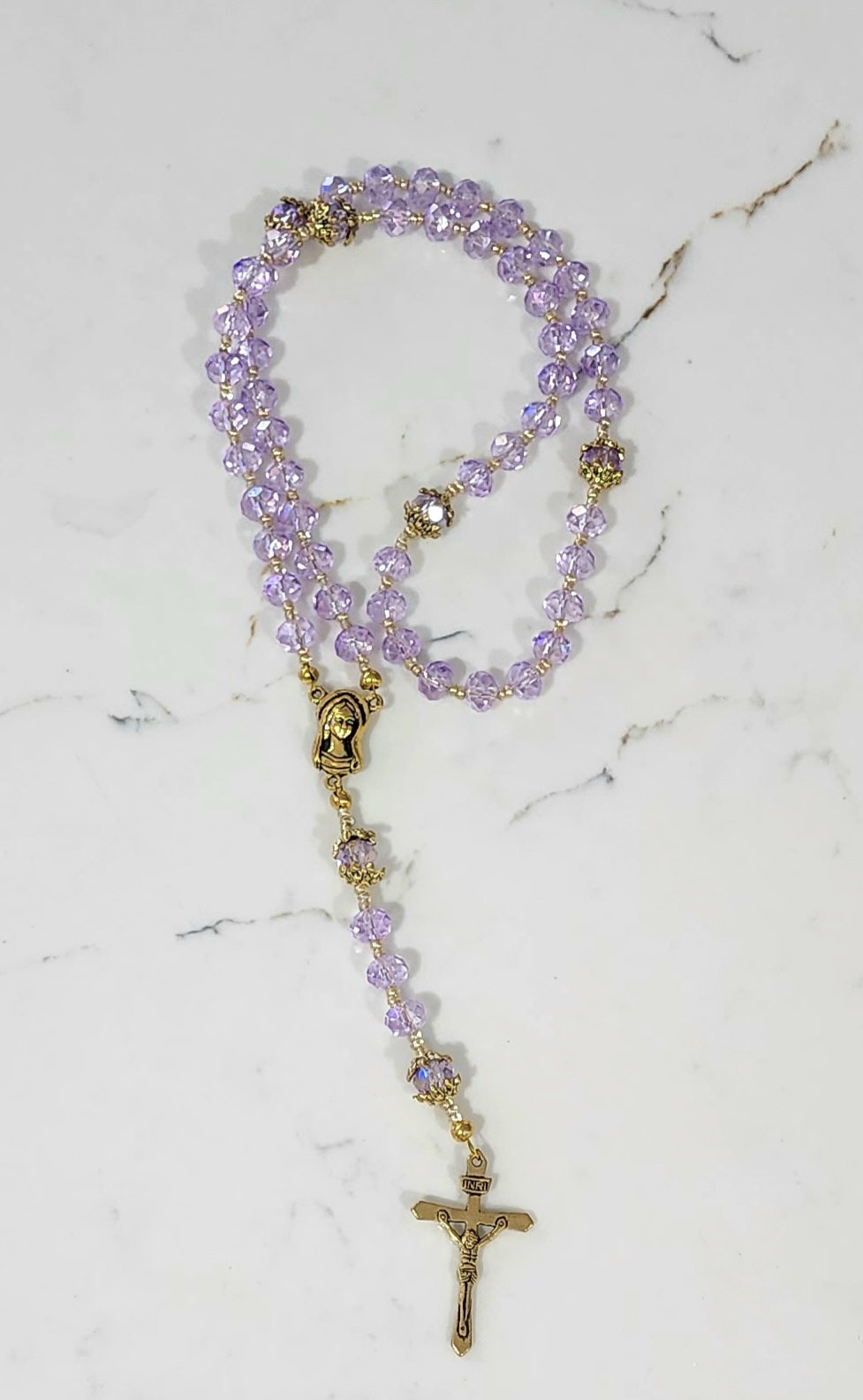 Lilac Crystal Rosary