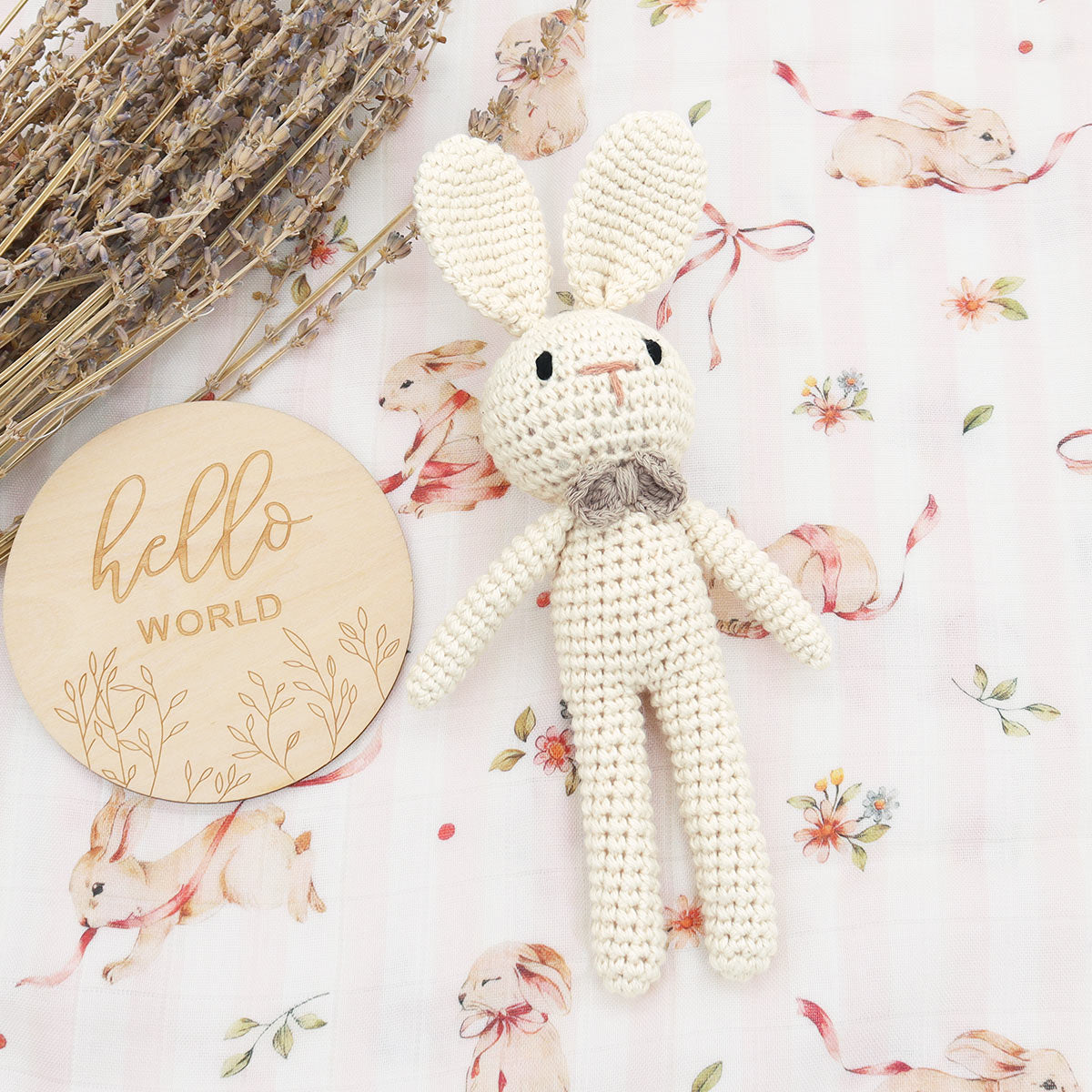 Knitted Rattle Teddy