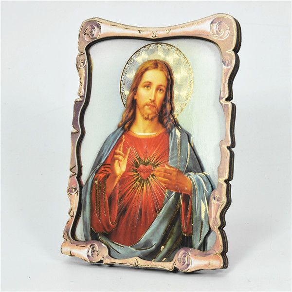 3D Plaque with Catholic Sacred Heart Jesus