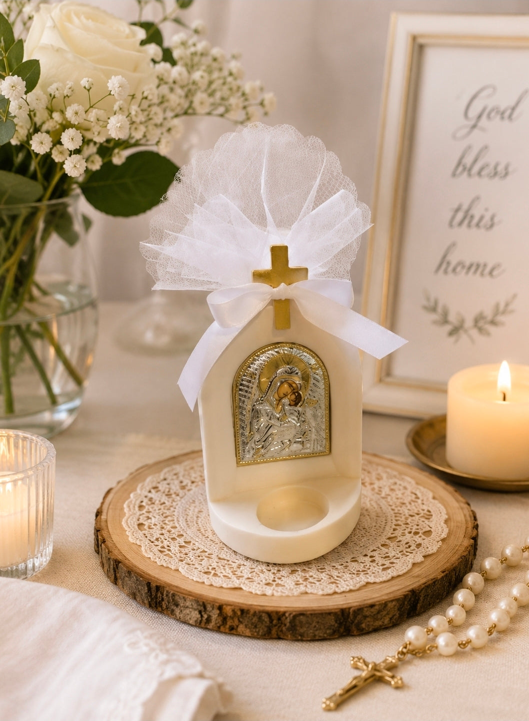 12X MOTHER MARY AND JESUS TEA LIGHT HOLDER