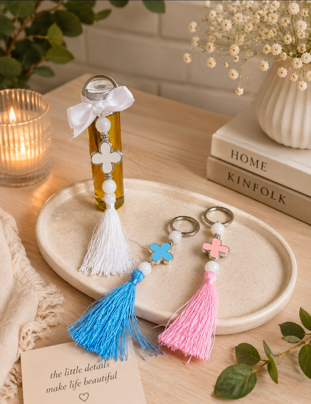 12X OLIVE OIL WITH CROSS KEYRING