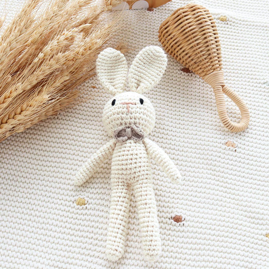 Knitted Rattle Teddy