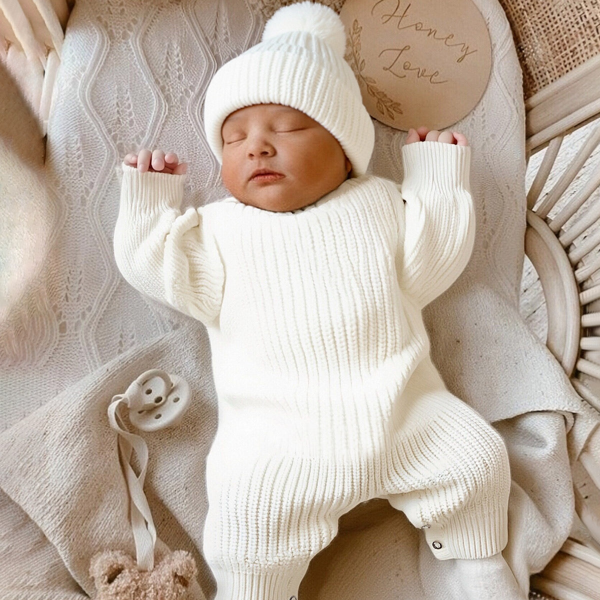 White knitted cotton set