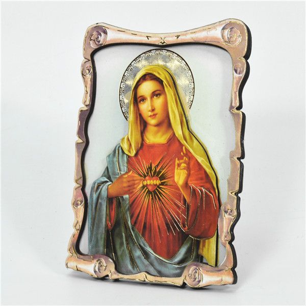 3D Plaque with Catholic Sacred Heart Mary