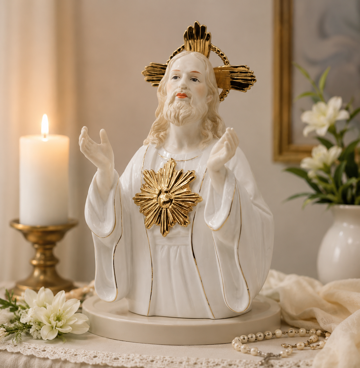 HOLY SACRED HEART JESUS STATUE