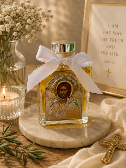 JESUS OLIVE OIL BOTTLE
