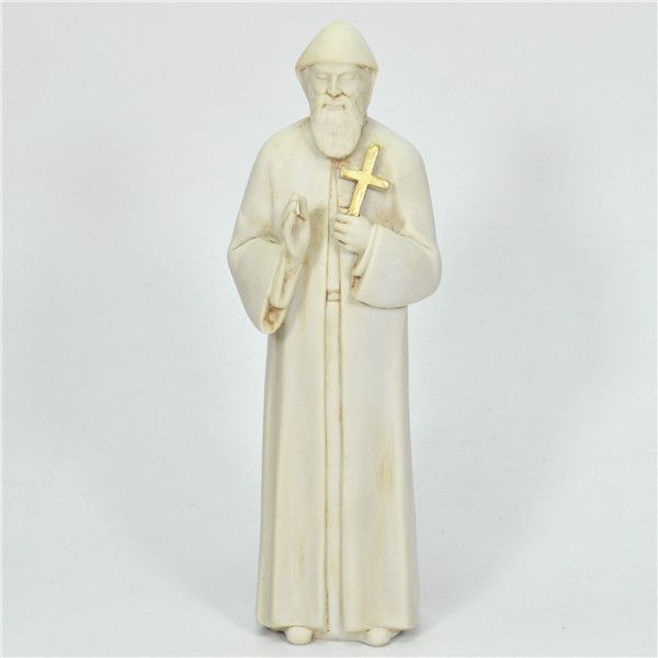 Saint Charbel Holding Gold Cross