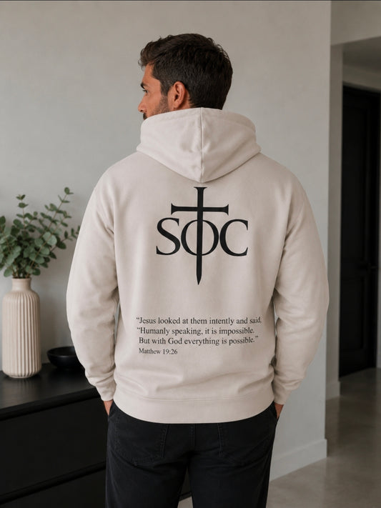 MATTHEW 19:26 MENS HOODIE