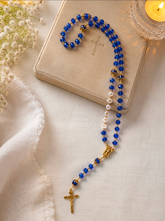 Dark Blue Crystal Rosary