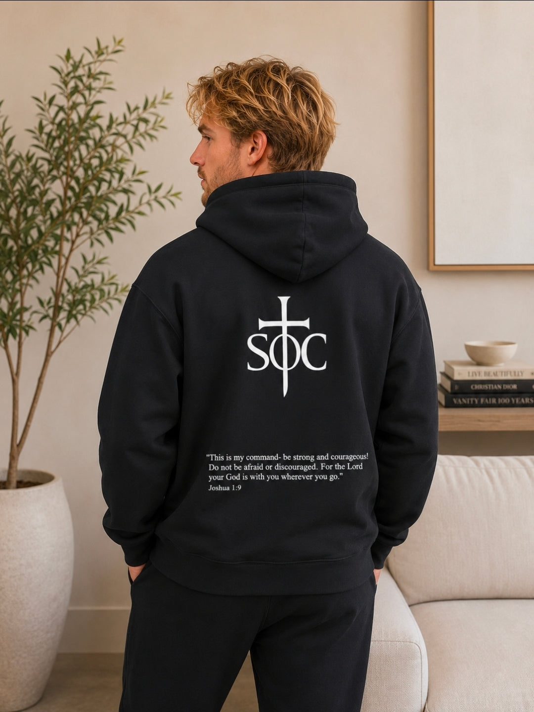 JOSHUA 1:9 MENS HOODIE
