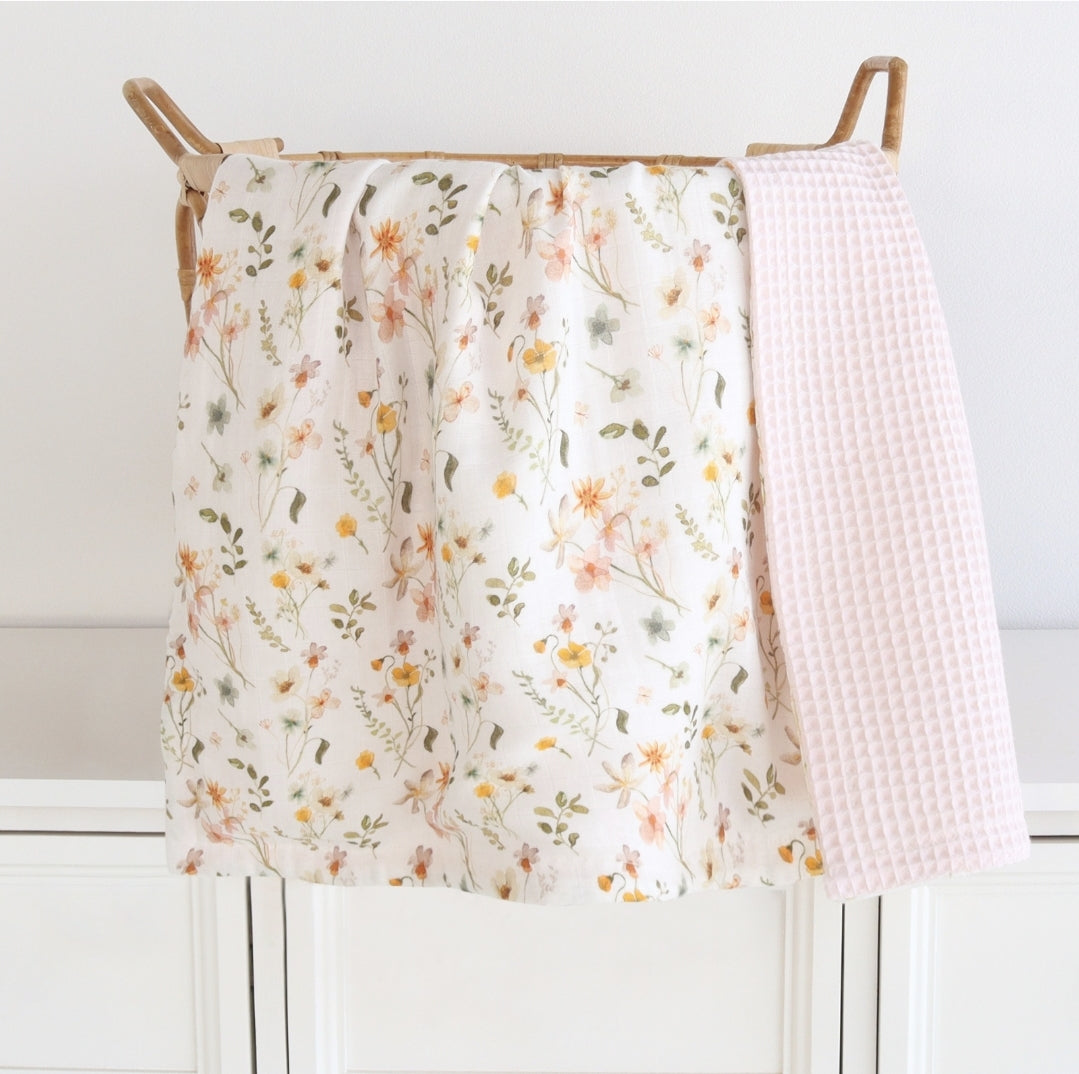 Floral Waffle Double Sided Blanket